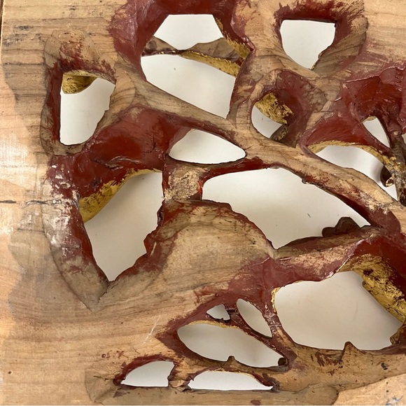 Asian Hand Carved Gilt Wooden Bird Floral Art Hanging 13” x 8” Wall Panel Decor - Picture 11 of 16